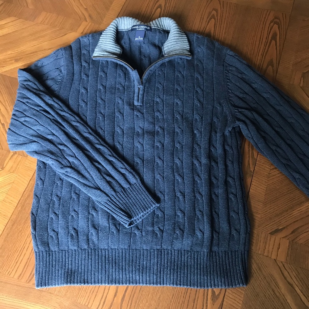 Daniel Cremieux Navy Knit Quarter ZIP Sweater